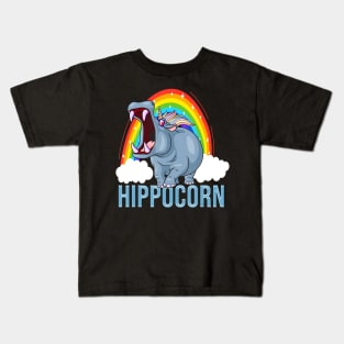 Funny Unicorn Hippo Hippocorn Kids T-Shirt